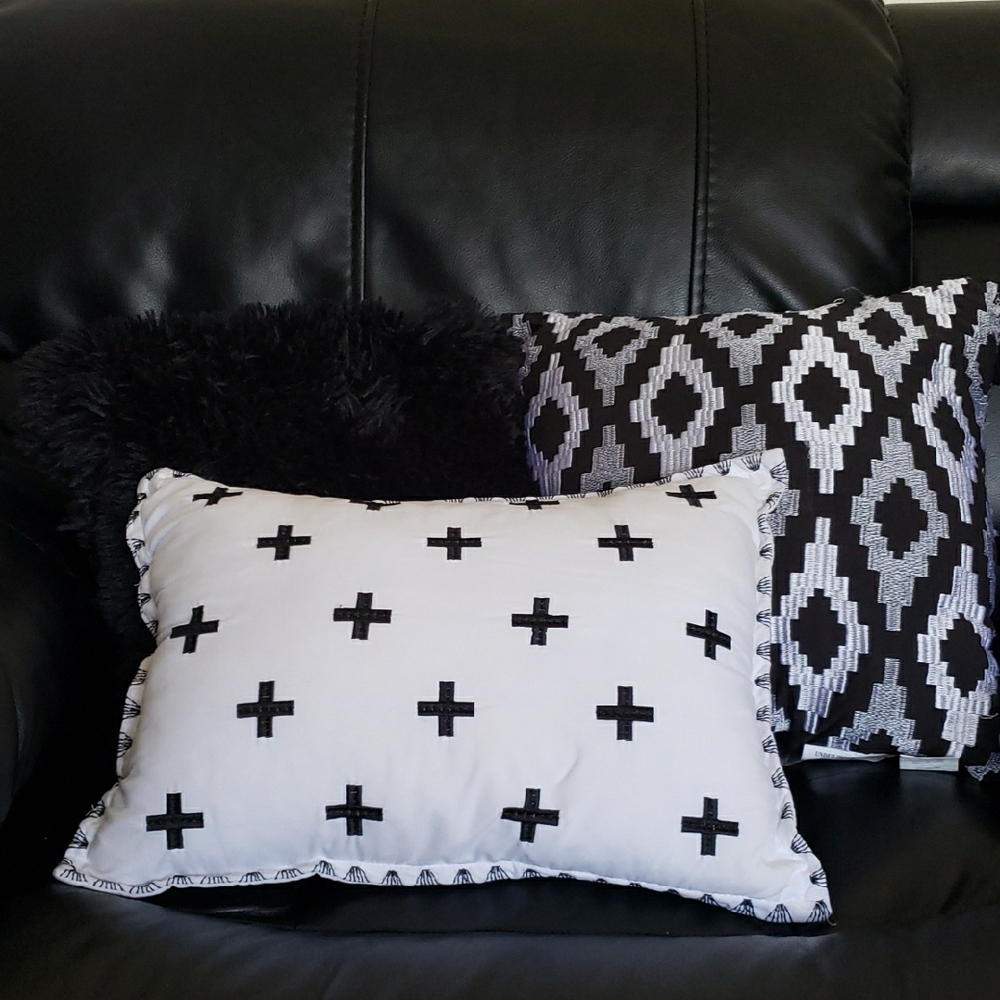 Black and White Geometric Throw Pillows